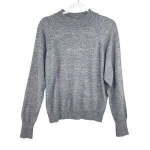 Vintage Lord Jeff Gray Wool Blend Mock Neck Raglan Sweater Mens Large USA Made